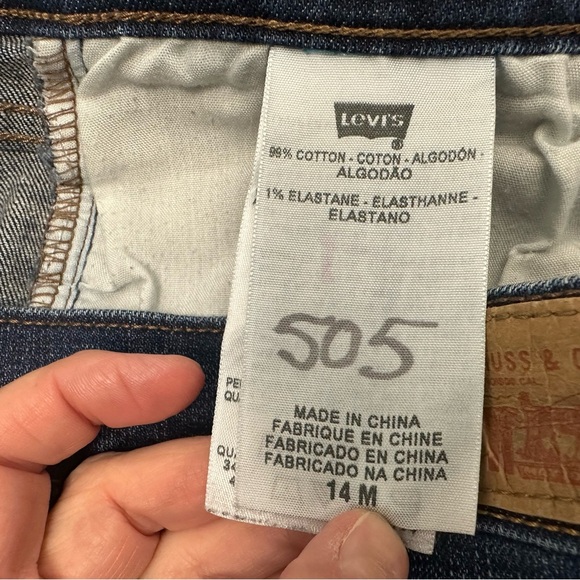 Levi's Dark Blue Straight Leg 505 Jeans - Picture 11 of 15